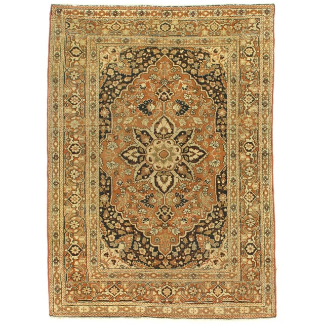 Late 19th Century Late 19th Century Antique Persian Tabriz Hajijalili Rug - 3′11″ × 5′6″ For Sale - Image 5 of 10