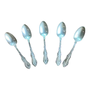 Antique Sterling Spoons 1892 Signed Monogram Artist- Set of 5