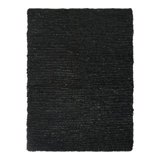 Rug & Kilim Plain Black Natural Fiber Rug, 12' x 12' For Sale
