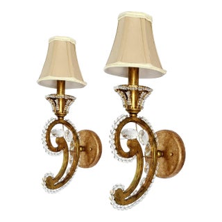 Gold Sconces - Hard Wire Pair For Sale
