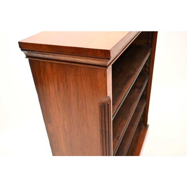 Brown Antique Victorian Walnut Open Bookcase, 1870s For Sale - Image 8 of 11