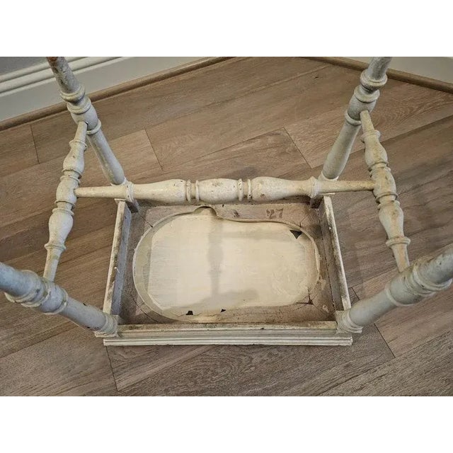 Cream 19th Century French Provincial Louis XVI Style Necessary Stool End Table For Sale - Image 8 of 10