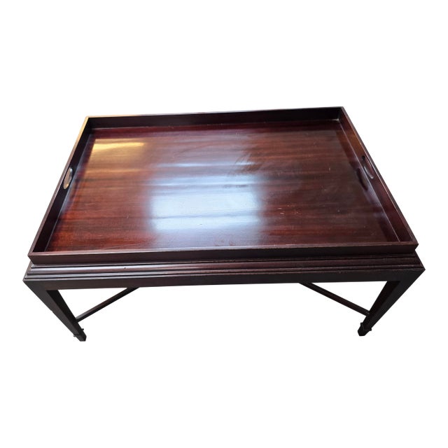 Vintage Baker Mahogany Tray Top Table For Sale