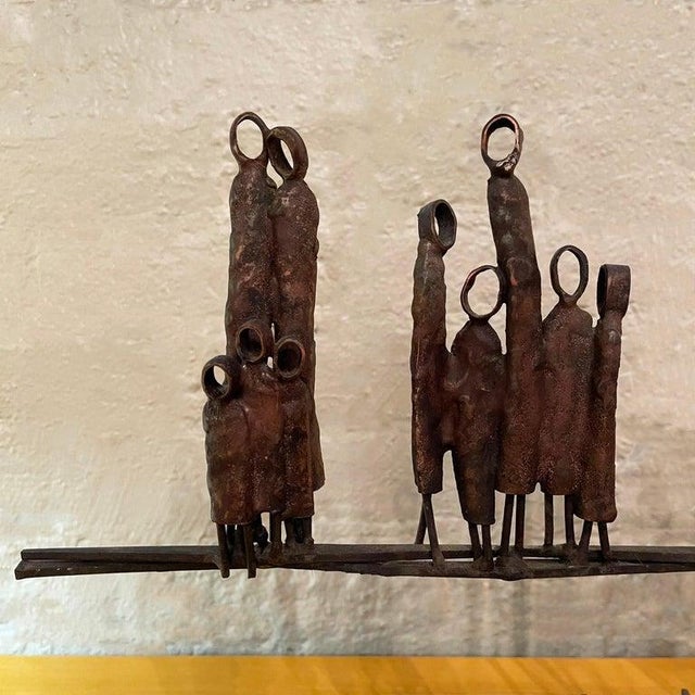 Mid-Century Brutalist Metal and Wood Sculpture by Virginia Stemple For Sale - Image 13 of 13