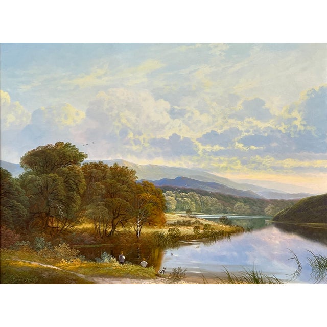 Green Mountain Lake Oil Painting of a Loch in the Scottish Highlands by British Artist 1980 Circa For Sale - Image 8 of 14