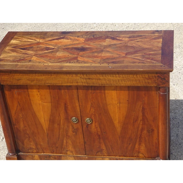 Antique Sideboard with Diamond-Shaped Wood Marquetry Top For Sale - Image 5 of 18