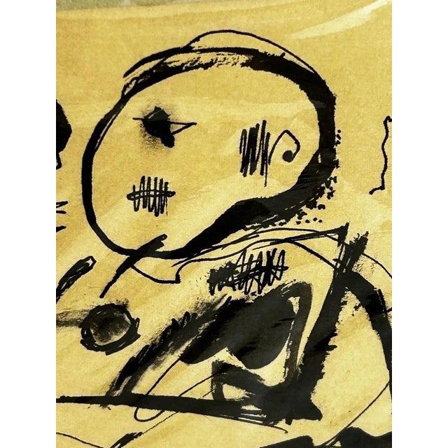 Paper Rod MacKillop Signed Abstract Figurative Ink Drawings, Set of 3, 1965 For Sale - Image 7 of 12