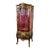 Louis XV Style Curio Display Cabinet With Velvet Interior & Hand-Painted Drawer Panels For Sale