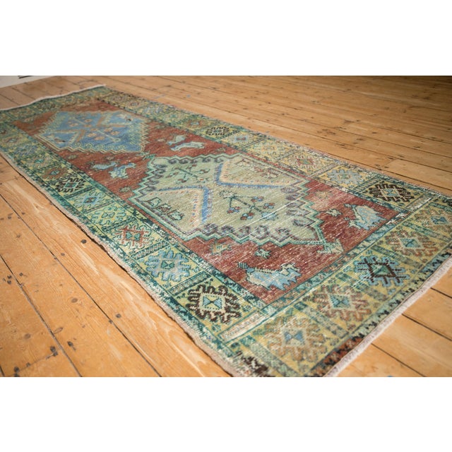 Shabby Chic Vintage Distressed Anatolian Rug Runner - 3'7" x 10'1" For Sale - Image 3 of 9