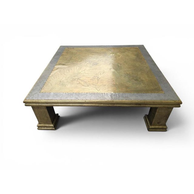 Gold Coffee Table by R. Dubarry, France, 1970s For Sale - Image 8 of 12