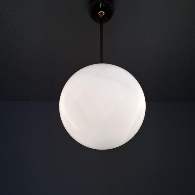 Mid-Century Modern Bauhaus Ceiling Light with Spherical Opal Glass, Germany, 1960s For Sale - Image 3 of 11