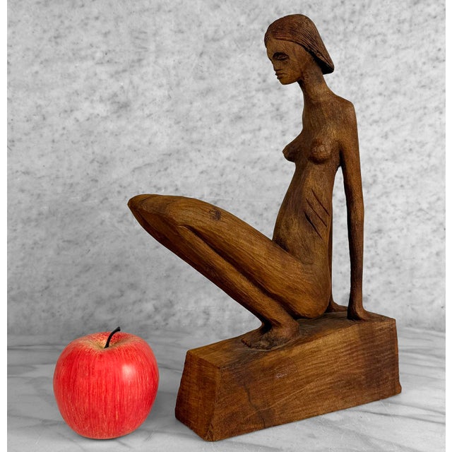 - Original Carved Nude Haitian Women Sculpture - Signed Roger Francois (1928-2013) - Carved of Solid Wood with an Original...