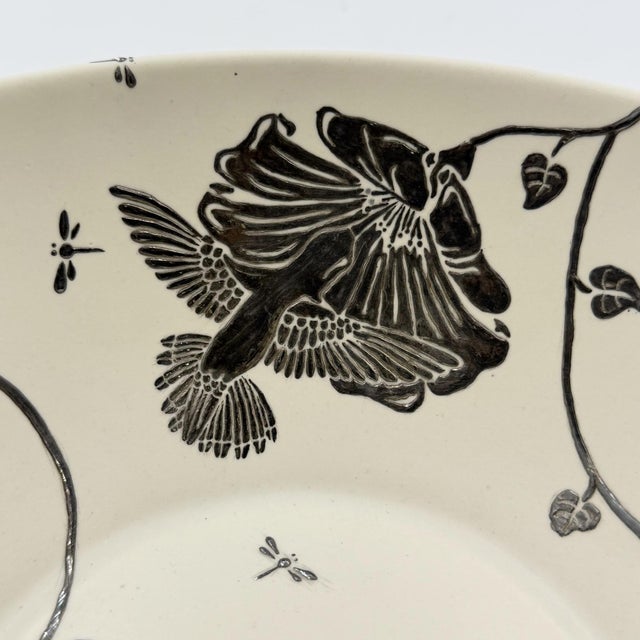 1980s Emilia Castillo Taxco, Pure Silver & Porcelain Hummingbird Serving Bowl For Sale - Image 12 of 18