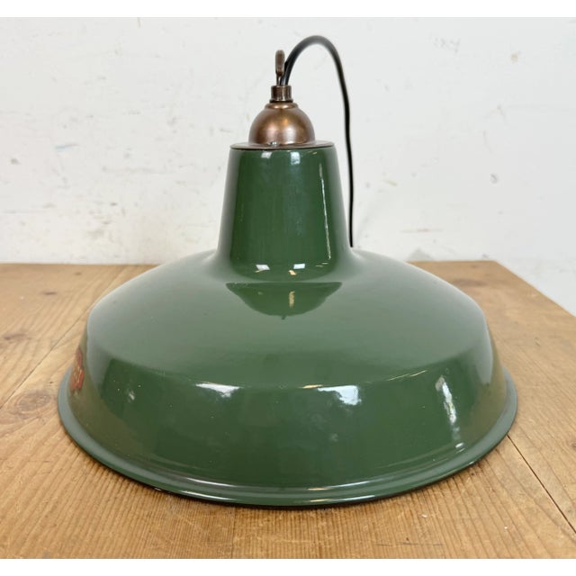 Industrial Green Enamel Factory Pendant Lamp from Multi Electrical Co., 1960s For Sale - Image 15 of 18