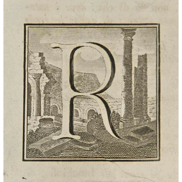 Letter of the Alphabet R, from the series "Antiquities of Herculaneum", is an etching on paper realized by Luigi...