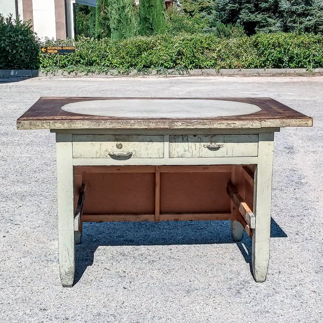 This exceptional workbench, dating back to the 19th century, is an antique with a unique history, originating from an...