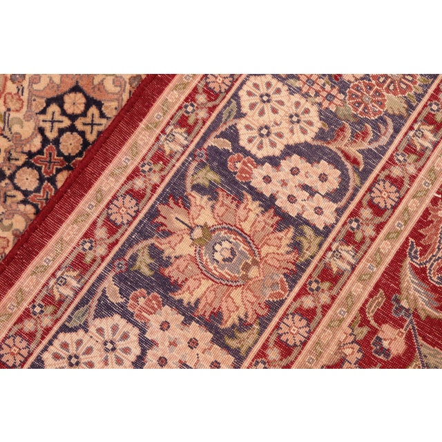 Textile Art Nouveau Medallion 1990's Pak-Persian Red/Blue Wool Rug - 6'0'' X 9'3'' For Sale - Image 7 of 9