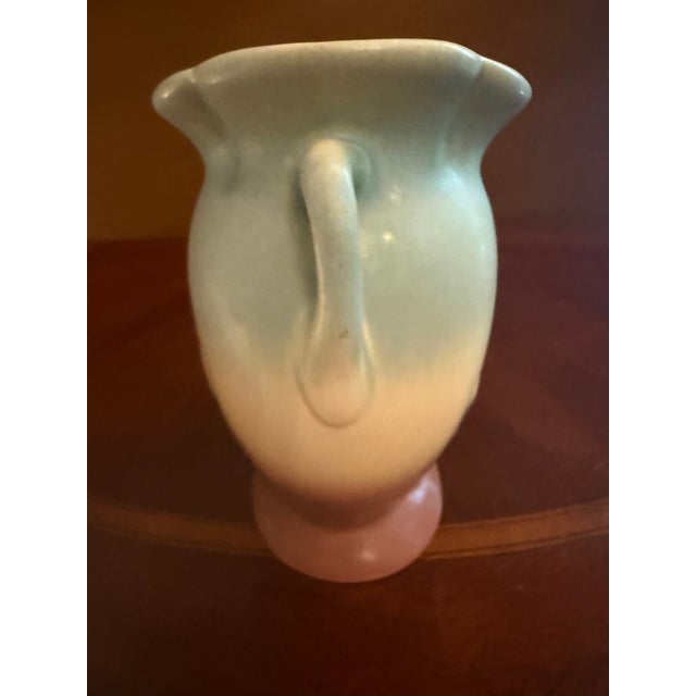 Blue Hull Art Pottery Calla Lily Vase #530/33 - 7 Double Handle Pillow Vase ca.1938 For Sale - Image 8 of 12
