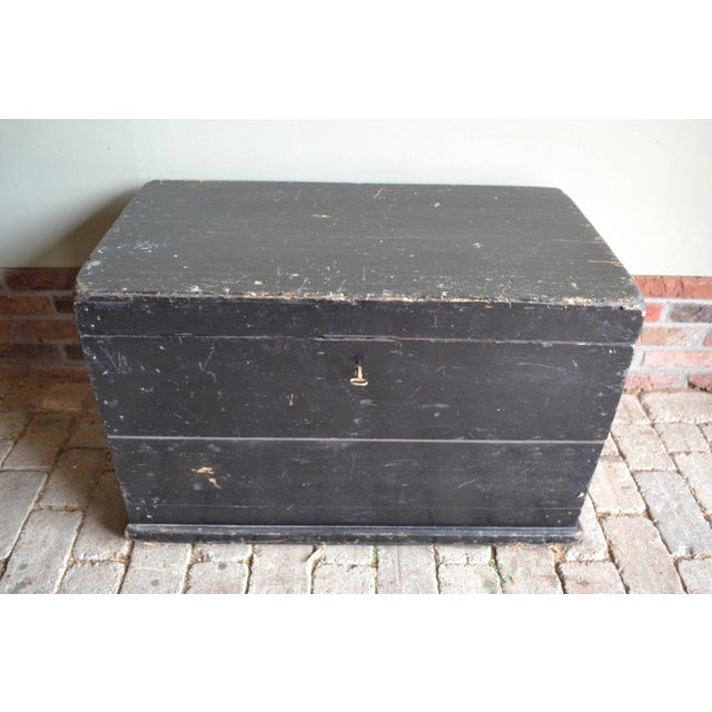 Antique Black Blanket Chest For Sale - Image 6 of 8