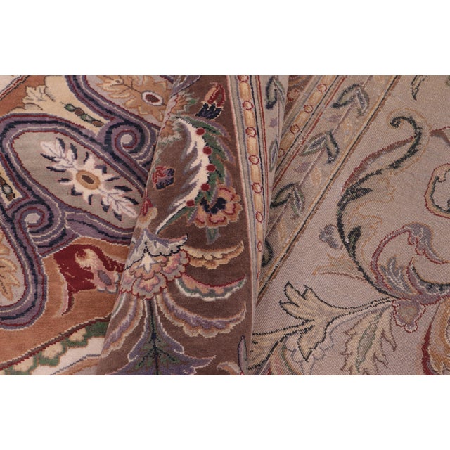 Textile Art Nouveau 1990's Pak-Persian Gray/Brown Wool Rug - 9'3'' X 12'6'' For Sale - Image 7 of 9