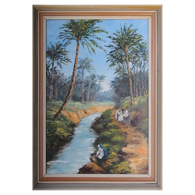 O. Birkholz, Scene with Palm Trees, Oil Painting For Sale