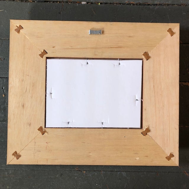 1940’s Original Small Listed Abstract Drawing/Watercolor Painting Ornate Frame For Sale - Image 4 of 5