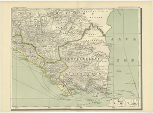 Antique Map of the Region of Lampung, 1900