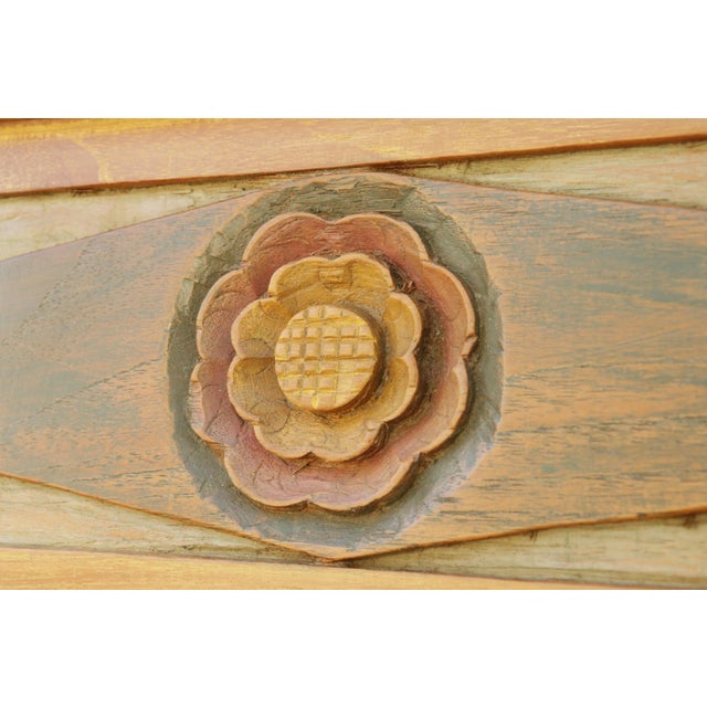 Wood Late 20th Century Painted Indonesian Teak Armoire For Sale - Image 7 of 13