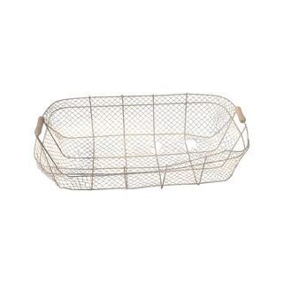 Vintage Industrial Oversized Basket For Sale