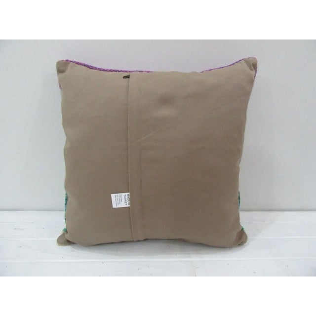 Contemporary Handmade Striped Turkish Kilim Pillow Cover For Sale - Image 3 of 4