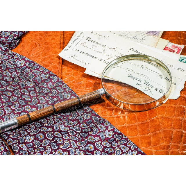 Wood Luxury Desk Accessory Antique Victorian Parasol Handle Magnifying Glass Home Decor Prop For Sale - Image 7 of 12
