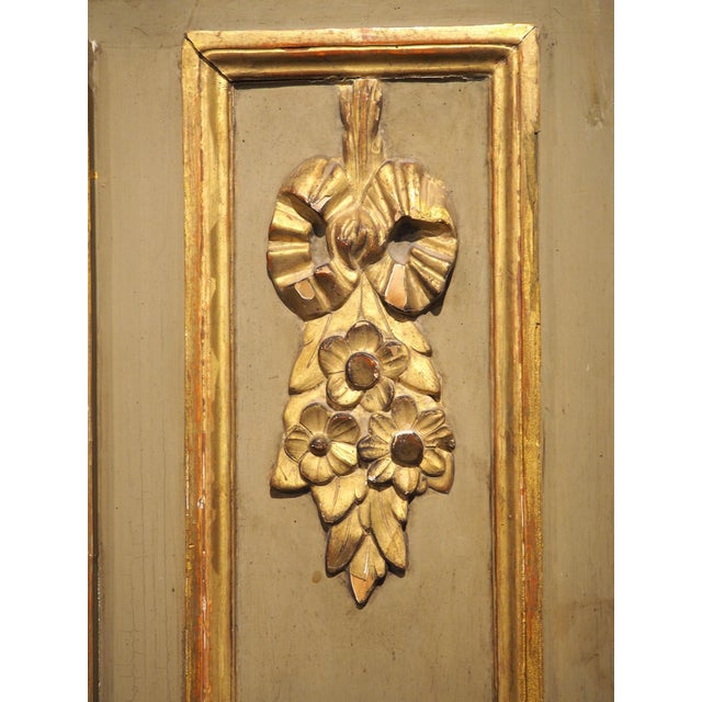 Antique French Gray Painted and Giltwood Louis XVI Style Trumeau Mirror, C. 1880 For Sale - Image 12 of 18