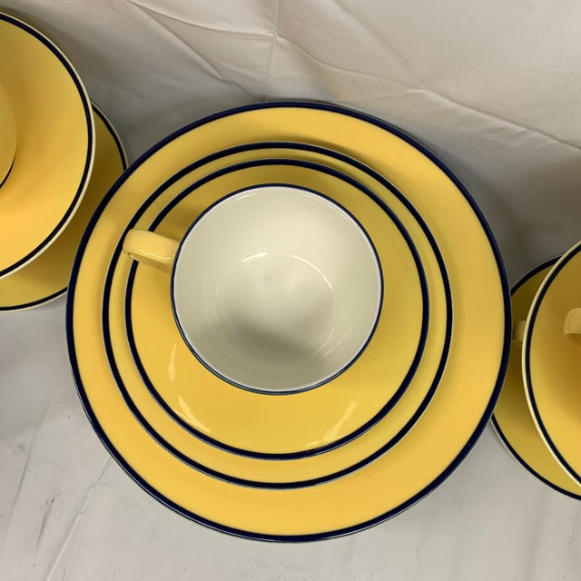 1990s Vintage Ironstone Dinnerware Set of 24 Pieces "Spa Bright Yellow" Pattern by Pagnossin Treviso For Sale - Image 5 of 7
