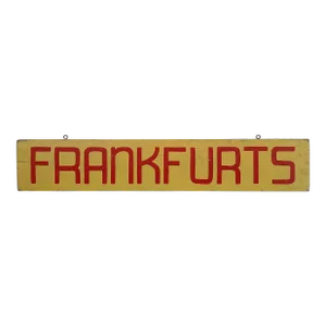 Circa 1940s Hand Painted Frankfurts Sign