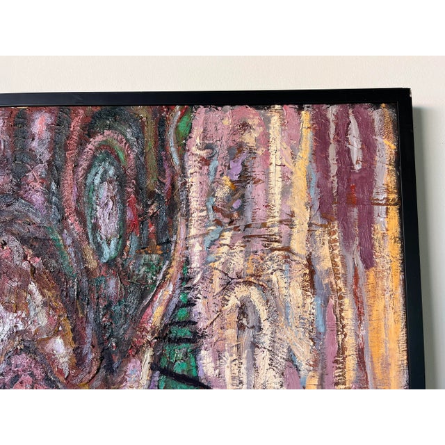 1980 Marero Mixed Media Mystery Abstract Painting, Framed For Sale In Miami - Image 6 of 13