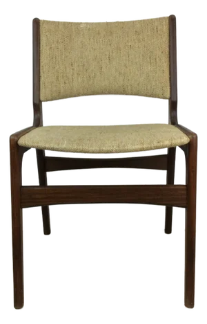 Danish Modern Teak Side Chair With Vintage Upholstery