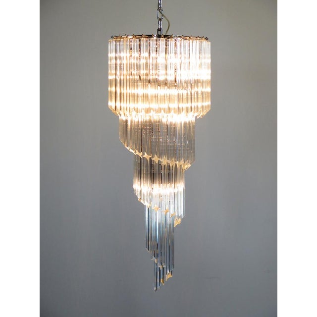 Murano Chandelier with 86 Transparent Prism Quadriedri, 1990s For Sale - Image 11 of 13