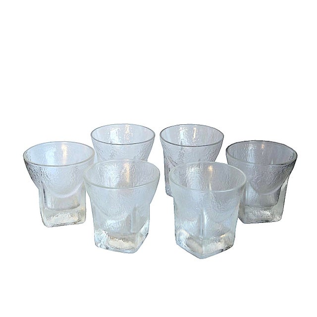 Libbey Glass Co. 1960s Libbey Glass Textured St. Regis "On-the-Rocks" Tumblers, Set of 6 For Sale - Image 4 of 10
