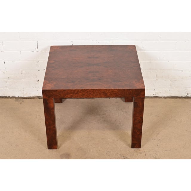 Mid-Century Modern Paul Evans for Directional Mid-Century Modern Burl Wood Parsons Side Table, 1960s For Sale - Image 3 of 11