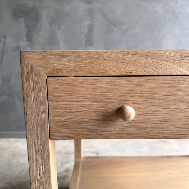 Harper White Oak Nightstands With Single Drawer and Shelf in a Natural Finish For Sale In Los Angeles - Image 6 of 10