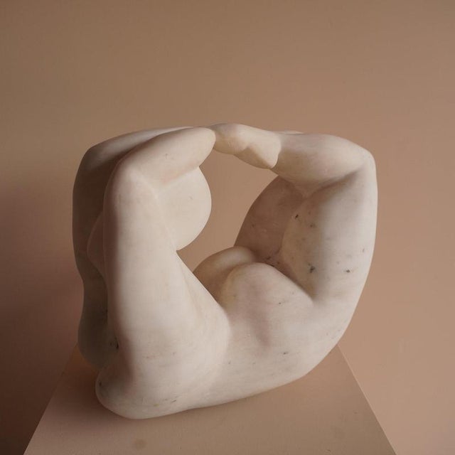 Vintage White Marble Sculpture For Sale - Image 3 of 8