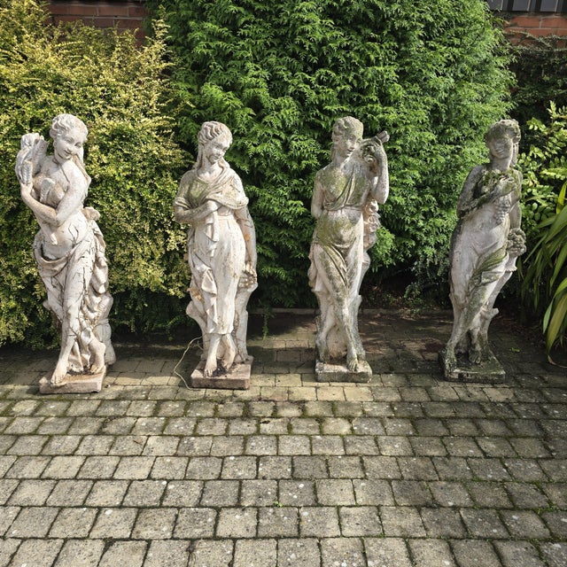 Large Vintage Four Seasons Garden Sculptures, 1930, Set of 4 For Sale - Image 13 of 13