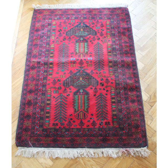 Red Antique Oriental Rug, 1890s For Sale - Image 8 of 10
