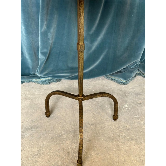 Gold Gilt Iron Side Table on a Tripod Base For Sale - Image 8 of 12