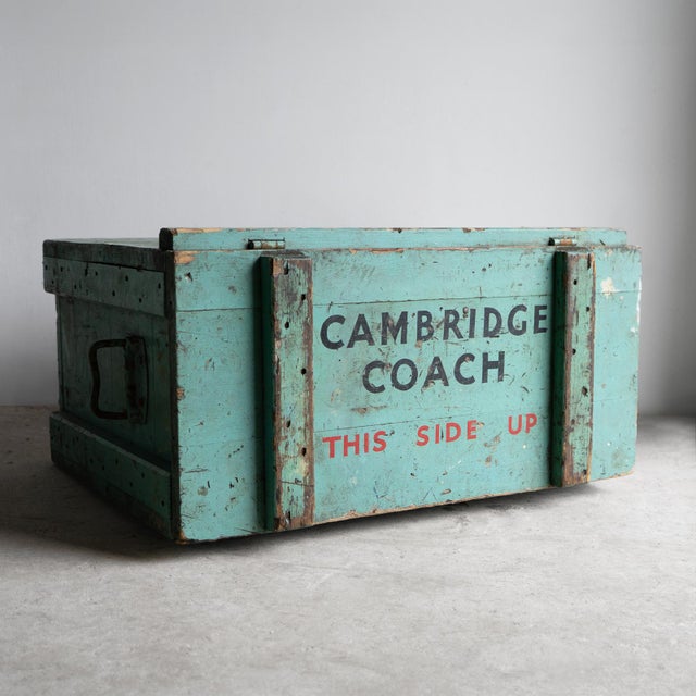 VINTAGE CAMBRIDGE UNIVERSITY ROWING ICE BOX CHEST A pine chest lined with a metal liner which would have originally been...
