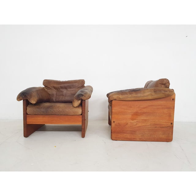 1970s Vintage Danish Lounge Chairs and Ottoman by Mikael Laursen for A/S Mikael Laursen, 1970s, Set of 3 For Sale - Image 5 of 10