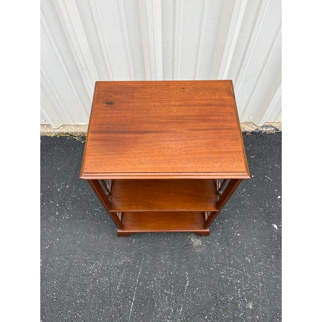 Vintage Chinoiserie Walnut Fretwork Etagere For Sale - Image 12 of 12