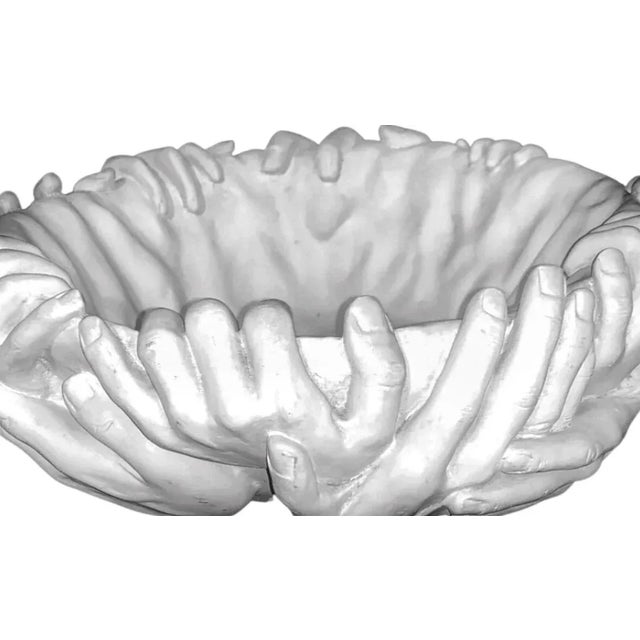 Fornasetti Jonathan Adler Insp "15 Perpetual Hands" Vitruvian Tms Pop Art Sculpture Centerpiece Bowl For Sale In Tampa - Image 6 of 12