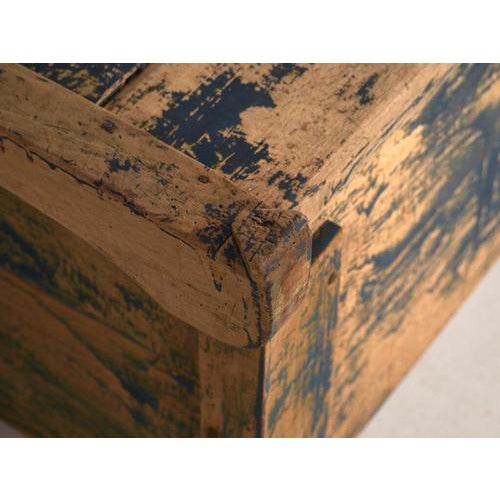 Antique Blue-Painted Pine Chest, Central Europe, 1870 For Sale - Image 11 of 14