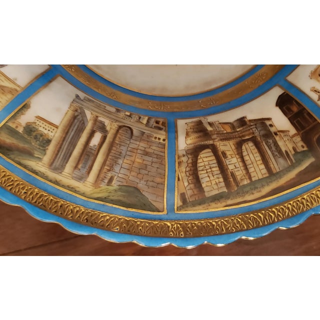 Pair of Sevres Patinated Metal Mounted Blue Celeste Roman Compotes, 1870s For Sale - Image 9 of 13